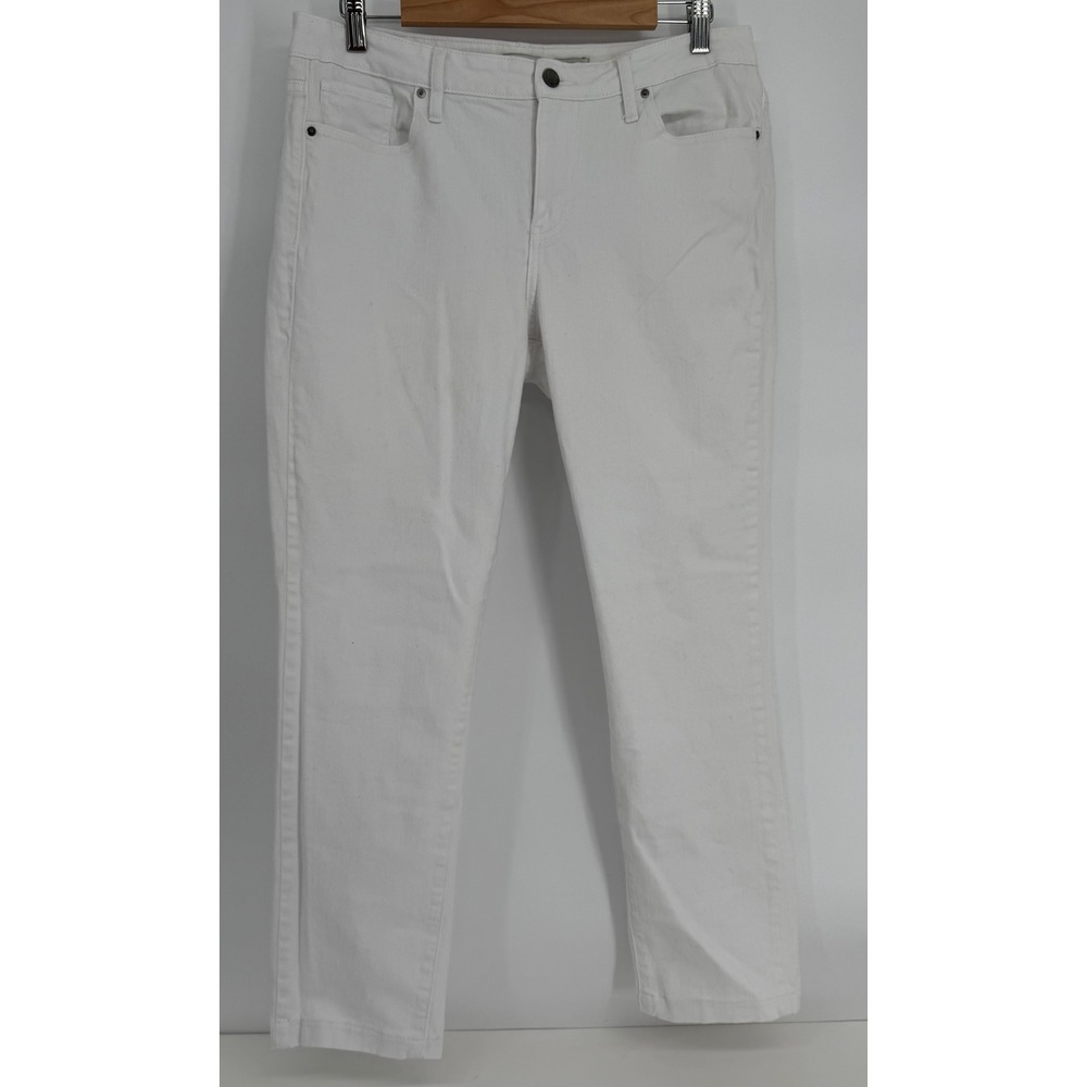Calvin Klein Jeans Ultimate Skinny White Denim Pants Womens Mid Rise‎ Sz 12